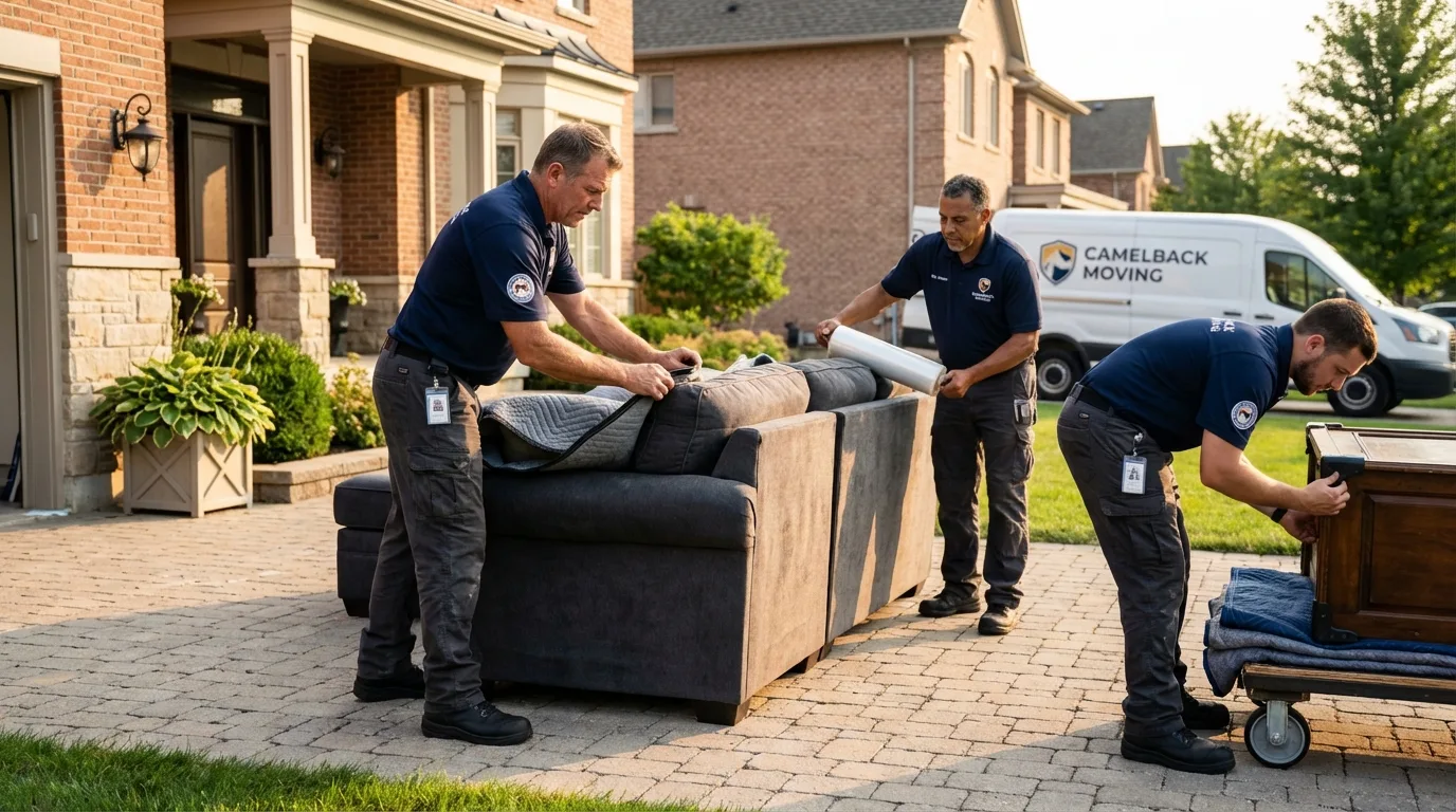 Large estate moving crew wrapping furniture in Kosciusko, MS